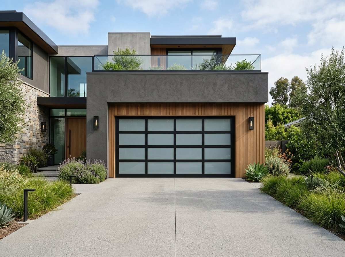 Modern Full View Aluminum Glass Garage Door